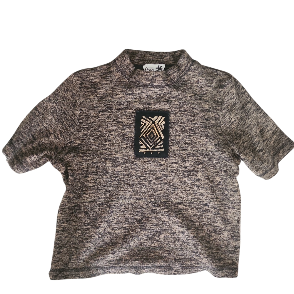 Coco Cabana Artsy Hippie Boho Grunge 90s Heathered Crop Heavy Sweater Top VTG L